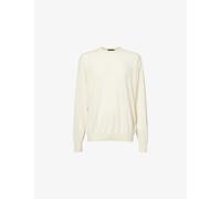 Tom Ford Mens Tom Ford Crew-Neck Fine-Knit Cashmere Jumper Cream White 40