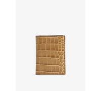 Tom Ford Mens Tom Ford Croc-Embossed Bi-Fold Leather Card Holder Safari Beige 1Size