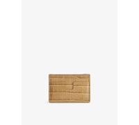 Tom Ford Mens Tom Ford Croc-Embossed Leather Card Holder Safari Beige 1Size