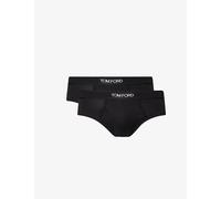 Tom Ford Mens Tom Ford Mid-Rise Branded Pack Of Two Stretch-Cotton Briefs Black 2XL