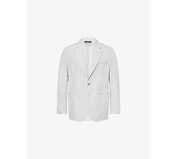 Tom Ford Mens Tom Ford Parachute Poplin Cotton-Blend Blazer Silver Moon 46