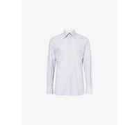 Tom Ford Mens Tom Ford Slim-Fit Long-Sleeves Slim Cotton-Poplin Shirt Grey Multicolor 15.75