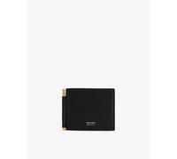 Tom Ford Mens Tom Ford T Line Leather Money Clip Wallet Black 1Size