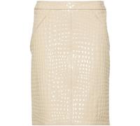 TOM FORD patent crocodile-embossed mini skirt - Neutrals 42-44