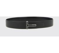 TOM FORD Reversible Calfskin Leather Belt with T Logo Buckle - Size: 85 - male