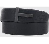 TOM FORD Reversible Grained Leather Belt with Monogram Buckle - Size: 100 - male