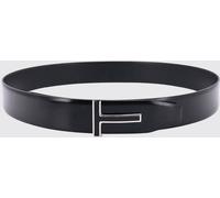 TOM FORD Smooth Calfskin Belt with T Monogram Buckle - Size: 90 - male