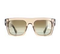Tom Ford Square Mens Light Brown Transparent Green Gradient Fausto FT0711 - One Size