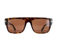 Tom Ford Square Mens Shiny Havana Brown Dunning FT0907 - One Size