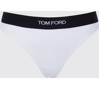 TOM FORD Stretch-Modal Thong with Contrasting Logo-Jacquard Elasticated Waistband - Size: L - female