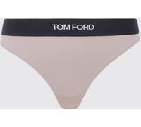 TOM FORD Stretch-Modal Thong with Contrasting Logo-Jacquard Elasticated Waistband - Size: XS - female