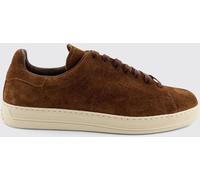 TOM FORD Suede Calfskin Low Top Sneakers with Embossed Logo - Size: 41 - male