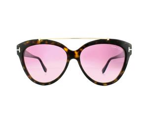 Tom Ford Sunglasses 0518 Livia 52Z Dark Havana Gradient Mirror Violet