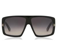 TOM FORD Unisex FT1036 RAVEN 01B Sunglasses Acetate Black Grey Squared Normal Shaded