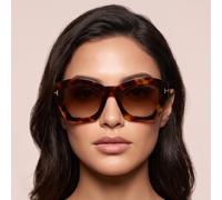 Tom Ford Sunglasses Blonde Havana Cat-Eye FT1083 53F Brown Gradient 52mm