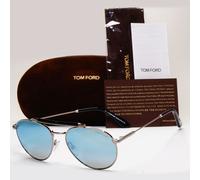 Tom Ford Sunglasses Colin Blue Mirror Silver Small Metal Pilot TF 338 FT0338