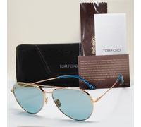 Tom Ford Sunglasses Dashel-02 Gold Blue Mirror Pilot Large FT0996 TF 996 28X