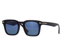 Tom Ford Sunglasses DAX TF 751 01V Black Frames Polarised Blue Lens 48-22-145