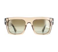 Tom Ford Sunglasses Fausto FT0711 47Q Light Brown Transparent Green Gradient