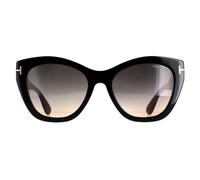 Tom Ford Sunglasses FT0940 Cara 01B Shiny Black Smoke Grey Gradient