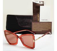 Tom Ford Sunglasses Gia Burgundy Transparent Brown Pink Square FT0766 TF 766 72Y