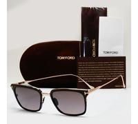 Tom Ford Sunglasses Hayden Titanium Black Gold Grey Square TF 831 01K FT0831