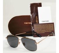 Tom Ford Sunglasses Jaden Gold Grey Metal Pilot Square FT1017 TF 1017 28A