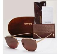 Tom Ford Sunglasses Jake Gold Metal Brown Pilot Navigator FT0827 TF 827 28E 56mm