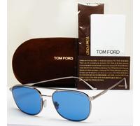 Tom Ford Sunglasses Jake Pilot Metal Blue Ruthenium Silver FT0827 TF 827 14V