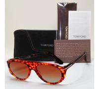Tom Ford Sunglasses Rex-02 Brown Havana Gradient Pilot FT1001 TF 1001 52F 57mm
