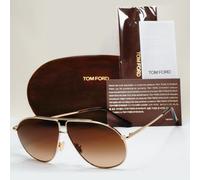 Tom Ford Sunglasses Riley-02 Gold Pilot Brown Gradient Metal FT0825 TF 825 28F