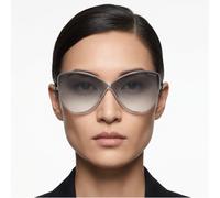 Tom Ford Sunglasses Silver Oversized Butterfly Gradient Grey Women FT0569 16B 65