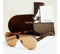 Tom Ford Sunglasses Vincenzo Gold Brown Tortoise Pilot TF 1072 FT1072 30E