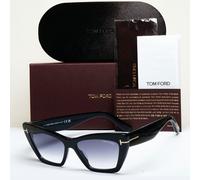 Tom Ford Sunglasses Wyatt Black Grey Gradient Thick Cat Eye FT0871 TF 871 01B
