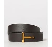 TOM FORD T Icon Reversible Hammered Leather Belt with Monogram Buckle - Size: 100 - male