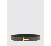 TOM FORD T Icon Reversible Hammered Leather Belt with Monogram Buckle - Size: 95 - male