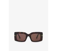Tom Ford Tom Ford Ft1188 Brigitta Rectangle-Frame Acetate Sunglasses Brown