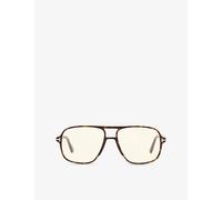 Tom Ford Tom Ford Ft5737 Aviator-Frame Tortoiseshell Acetate Optical Glasses Brown