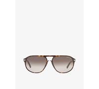 Tom Ford Unisex Sunglasses 0447 Jacob 52B Dark Havana Smoke Grey Gradient - Brown - One Size
