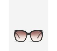 Tom Ford Unisex Black Shiny Amara Square-frame Sunglasses