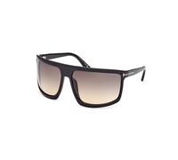 TOM FORD Unisex TOM FORD FT1066 CLINT-02 01B Sunglasses Injected Black Grey Mask Normal Shaded