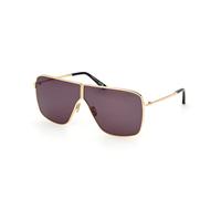 TOM FORD Unisex TOM FORD FT1159 HUXLEY 30A Sunglasses Metal Gold Smoke Squared Normal