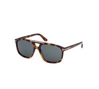 TOM FORD Unisex TOM FORD FT1338 BRIANNA-02 53V Sunglasses Acetate Havana Blue Squared Normal