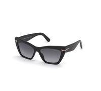 Tom Ford Cat Eye Womens Shiny Black Grey Smoke Gradient - One Size