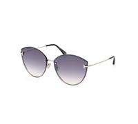 TOM FORD Woman FT1106 EVANGELINE 16C Sunglasses Metal Palladium Smoke Cat Eye Normal Shaded