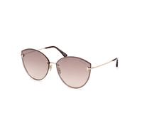 TOM FORD Woman FT1106 EVANGELINE 28G Sunglasses Metal Gold Brown Cat Eye Normal Shaded