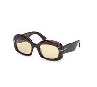 TOM FORD Woman FT1219 CARMEN-02 52E Sunglasses Acetate Havana Giallo Squared Normal