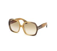 TOM FORD Woman FT1221 SAFFRON 41F Sunglasses Acetate Yellow Brown Squared Normal Shaded