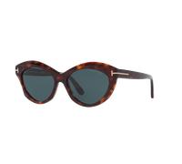TOM FORD FT1111 TONI 54V Woman Sunglasses Acetate Havana Blue Round Normal
