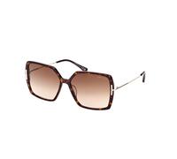 TOM FORD Woman TOM FORD FT1039 JOANNA 52F Sunglasses Acetate Dark havana Brown Butterfly Normal Shaded